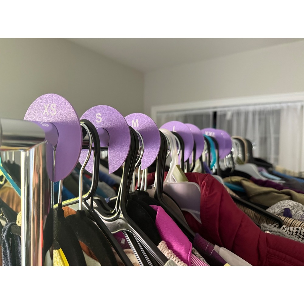 8 set Purple Closet Rod Size Dividers XXS-XXXL Boutique Clothing Rack Organizers